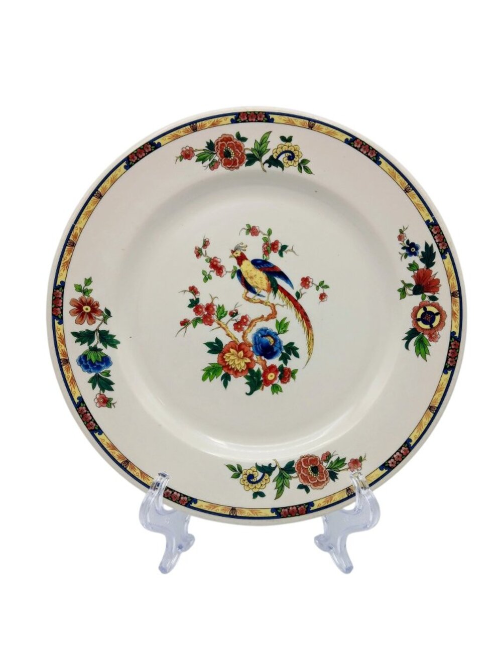 Syracuse China Dewitt Clinton Pilgrim Dinner Plate Restaurant Ware Bird & Floral